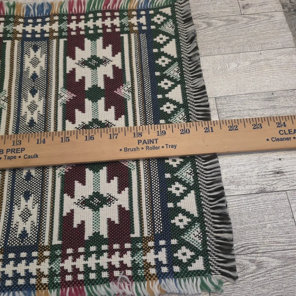 Set of 4 Southwestern Woven Placemats 21x13 Rustic Boho Farmhouse Fringe‎ Cotton